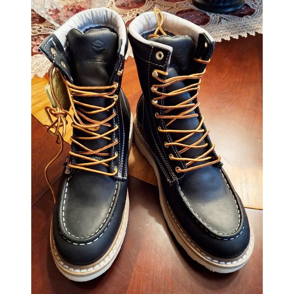 Mens Black Sureway‎ Mac Toe Heavy Duty Non-Slip Work Boots Size 10